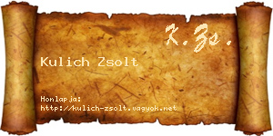 Kulich Zsolt névjegykártya